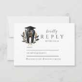 Blue Laurel Dental Graduation RSVP Karte (Vorderseite)