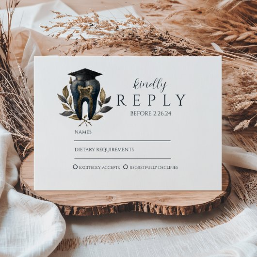 Blue Laurel Dental Graduation RSVP Karte