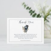 Blue Laurel Tooth Graduation Party Dankeskarte (Stehend Vorderseite)