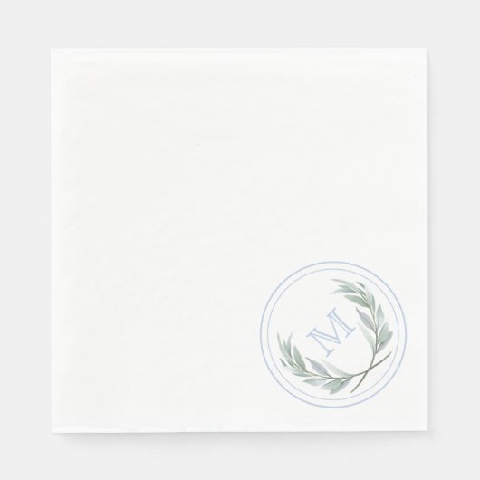 Blue Laurel Wappen Paper Napkins Serviette (Vorderseite)