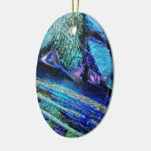 Blue Lava Glass Keramikornament (Links)