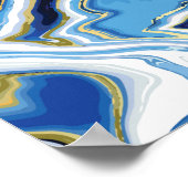 Blue Lava Lush - Marmor - Abstrakte Kunst - Poster (Ecke)