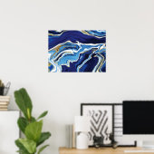 Blue Lava Lush - Marmor - Abstrakte Kunst - Poster (Heimbüro)