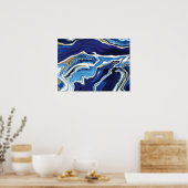 Blue Lava Lush - Marmor - Abstrakte Kunst - Poster (Küche)
