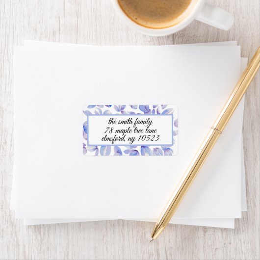 Blue Lavendel gibt das Adressenschild zurück Adressaufkleber (Insitu)