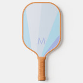 Blue Lavendel Rays Monogram Moderne Personalisiert Pickleball Schläger (Vorderseite)