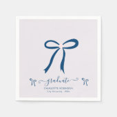 Blue Lavender Bow Graduation Party Serviette (Vorderseite)