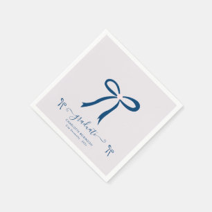 Blue Lavender Bow Graduation Party Serviette