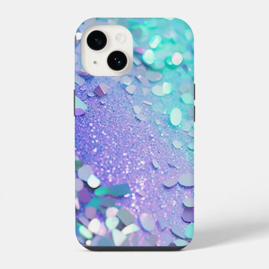Blue Lavender Mint Glitzer iPhone Mate Tough Case Hülle (Rückseite)