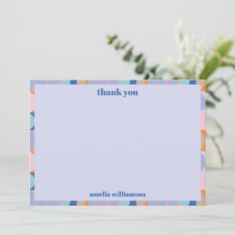 Blue Lavender Modernes Personalisiertes Brautparty Dankeskarte