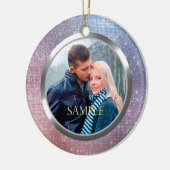 Blue Lavender Starry Lights Erster Weihnachtsfest Keramik Ornament (Links)