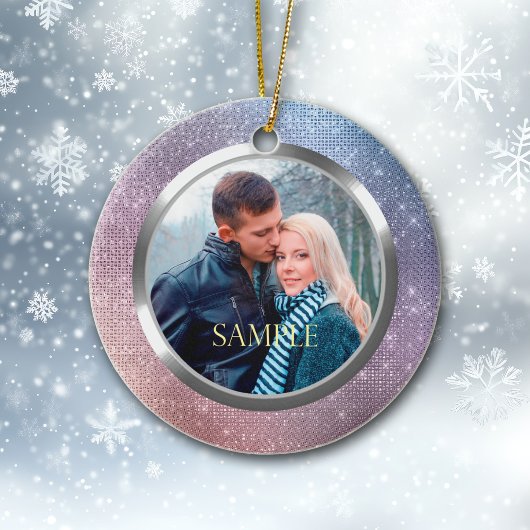 Blue Lavender Starry Lights Erster Weihnachtsfest Keramik Ornament