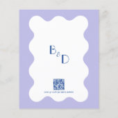 Blue Lavender Wave Monogram QR Code Wedding (Rückseite)
