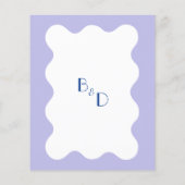 Blue Lavender Wave Scallop Monogram Wedding (Rückseite)