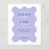 Blue Lavender Wave Scallop Monogram Wedding (Vorderseite)