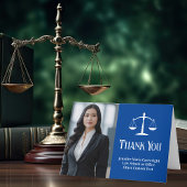 Blue Law School Abschluss Foto Custom Lawyer Dankeskarte