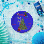 Blue Lawn Bowls Christmas Design, Pappteller (Party)