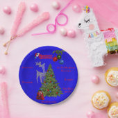 Blue Lawn Bowls Christmas Design, Pappteller (Party)