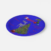 Blue Lawn Bowls Christmas Design, Pappteller (Schrägansicht)