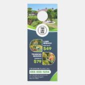 Blue Lawn Care Landscaping Trimming Mowing Service Türanhänger (Vorderseite)