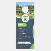 Blue Lawn Care Landscaping Trimming Mowing Service Türanhänger (Rückseite)