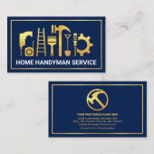 Blue Layer Gold Frame Gebäude Visitenkarte (Vorne/Hinten)