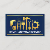 Blue Layer Gold Frame Gebäude Visitenkarte (Vorderseite)