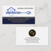 Blue Layer Gold Line Zuhause Electrical Wire Visitenkarte (Vorne/Hinten)
