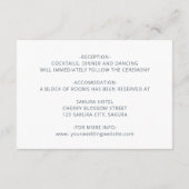 Blue Layered Flowers Wedding Details Begleitkarte (Rückseite)