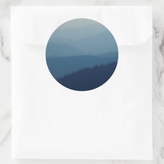 Blue Layers Runder Aufkleber (Tasche)