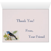 Blue Lazuli Bunting Bird Danke Karte (Innenansicht Horizontal (Unten))