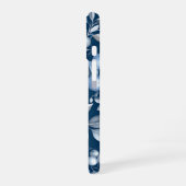 Blue Leaf Berry Pattern iPhone 16 Hülle (Linke Seite)