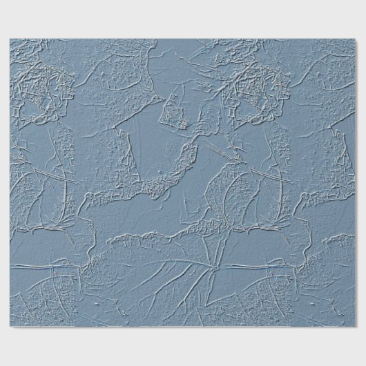 Blue leaf design with edges, lines, abstract plant geschenkpapier (Flach)