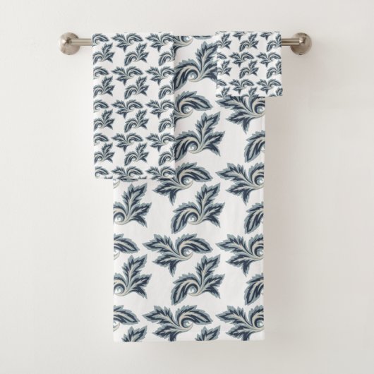 Blue Leaf Designer Handtuch Set (Insitu)