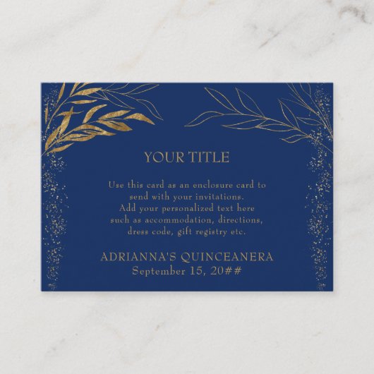 Blue-Leaf-Einsteckkarte für Empfang Begleitkarte (Vorderseite)