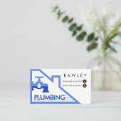 Blue Leaking Faucet Rooftop Building Frame Visitenkarte (Stehend Vorderseite)