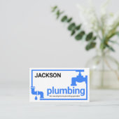 Blue Leaking Pipe Faucet Frame Visitenkarte (Stehend Vorderseite)