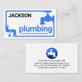 Blue Leaking Pipe Faucet Frame Visitenkarte (Vorne/Hinten)