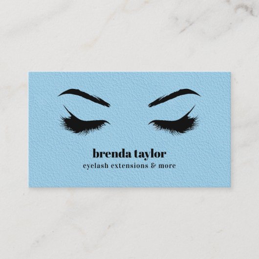 BLUE LEATHER chic Eyelash Browbar beruflich Visitenkarte (Vorderseite)