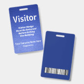 Blue Leather Design Visitenpass Ausweis (Vorder- & Rückseite)
