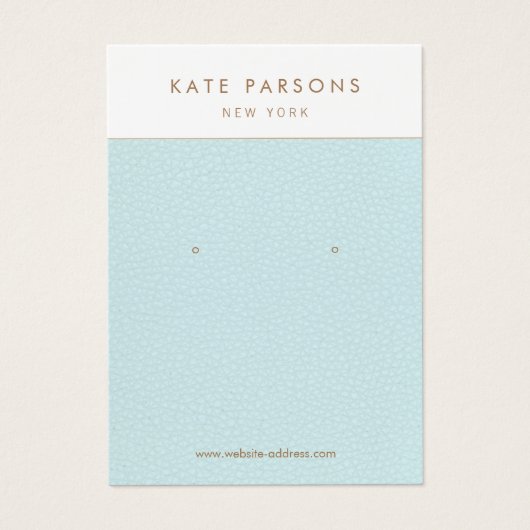 Blue Leather Earring Juwelier Display Card (Vorderseite)