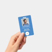 Blue Leather & Employee Foto & Logo Ausweis (Handheld)