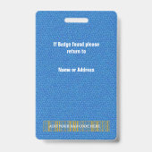 Blue Leather & Employee Foto & Logo Ausweis (Rückseite)