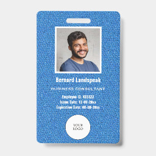 Blue Leather & Employee Foto & Logo Ausweis