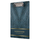 Blue Leather Gold Accents Klemmbrett (Links)