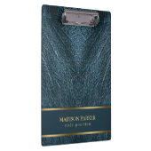 Blue Leather Gold Accents Klemmbrett (Rechts)