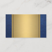 Blue Leather Gold Metallic Visitenkarte (Rückseite)