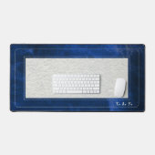 Blue Leather-Look & Linen - Scholar Series Schreibtischunterlage (Tastatur & Maus)