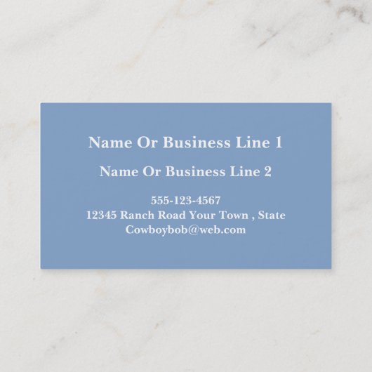 Blue Leather Print Business Cards Visitenkarte (Rückseite)