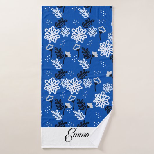 Blue leaves romantic garden badhandtuch set (Badehandtuch)